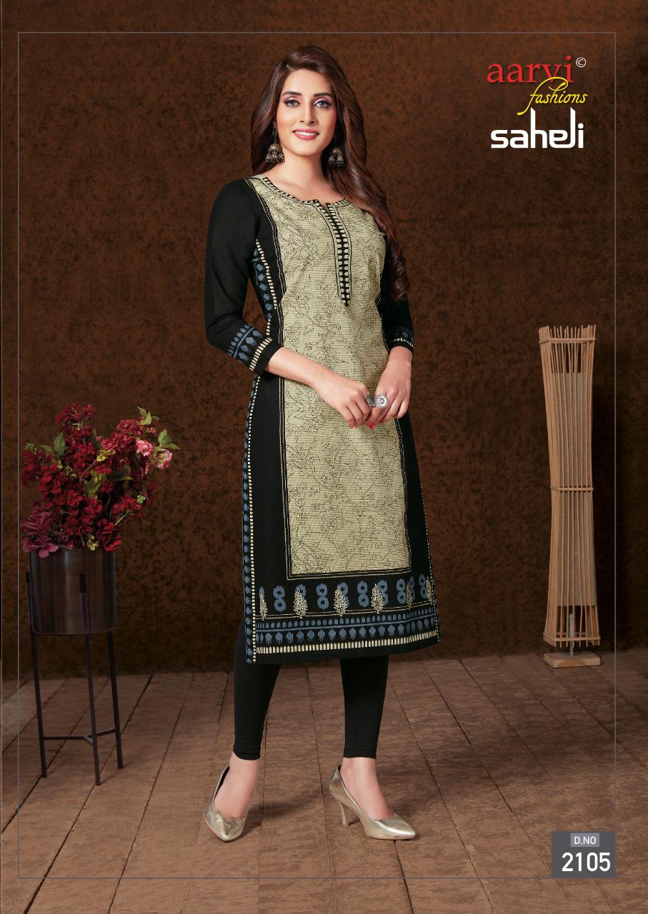 Aarvi Saheli 11 Latest Fancy Designer Cotton Printed Kurti Material